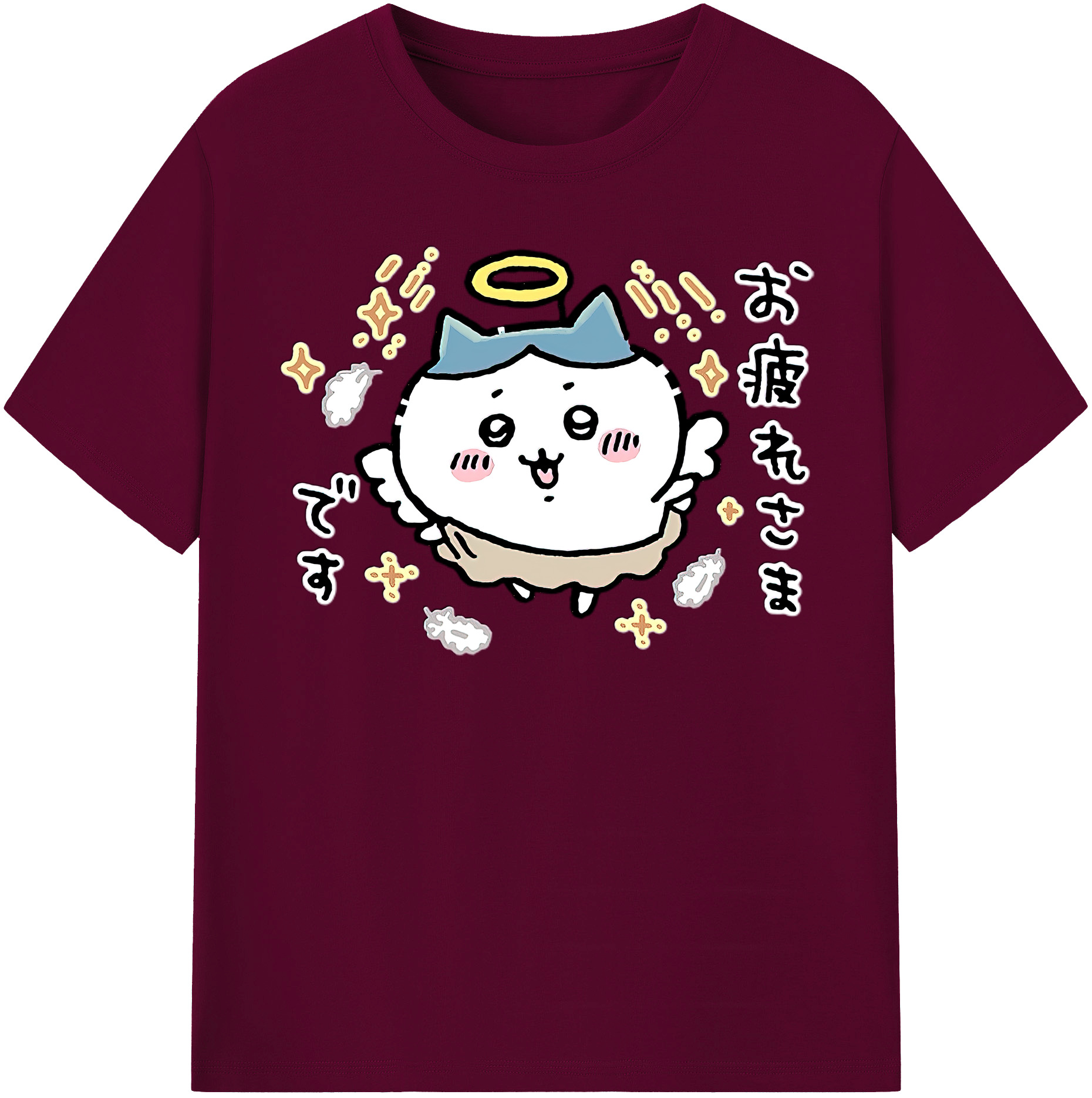 （画像用） ちいかわ ハチワレ Chii-kawa hachiware レディースカジュアルプリントTシャツ（綿100％）